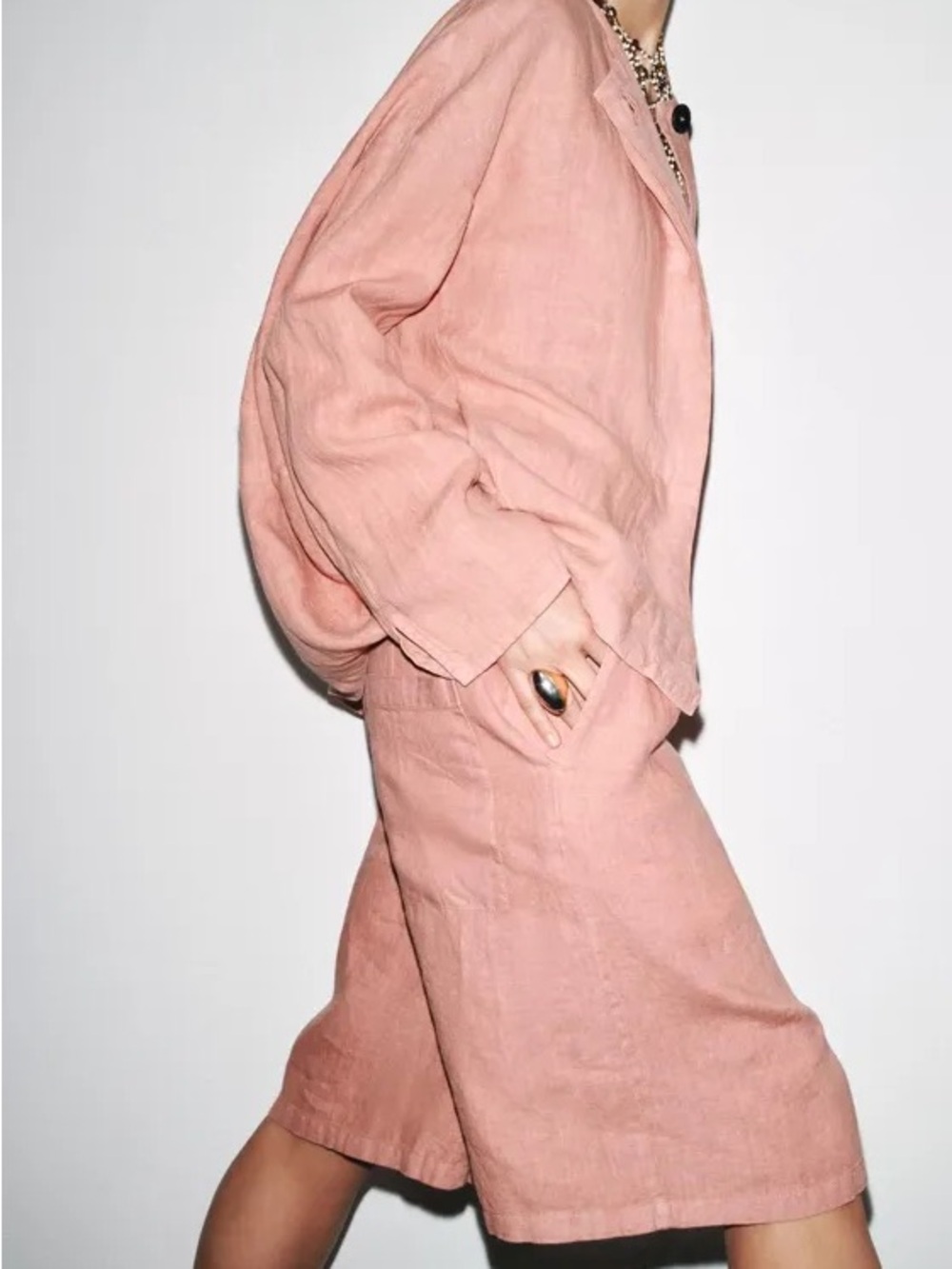 Women’s Lightweight Dust Pink Oversided Bomber - Picture 6 of 15